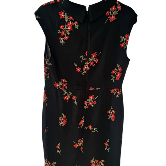 Ann Taylor Black Dress with Red Floral Design - Picture 3 of 8